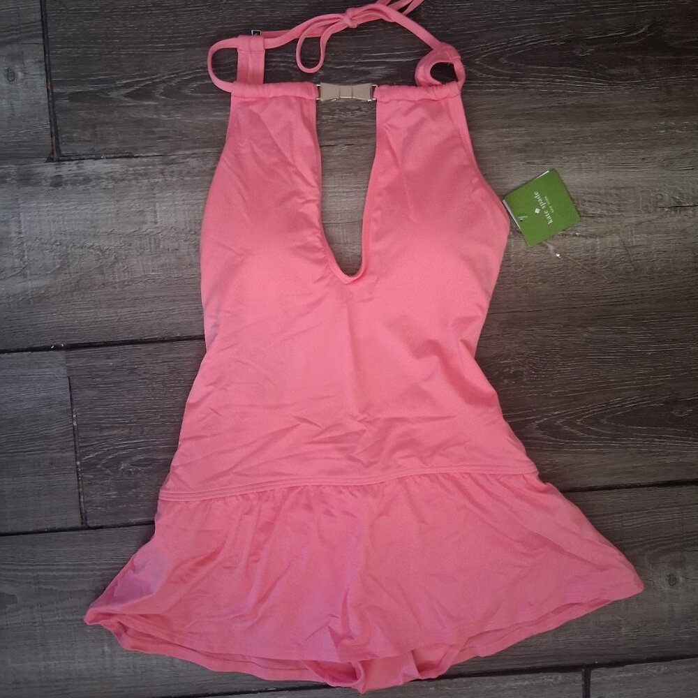 Kate Spade Pink Swimdress Small Cresent Bay Apricot Swimsuit NEW